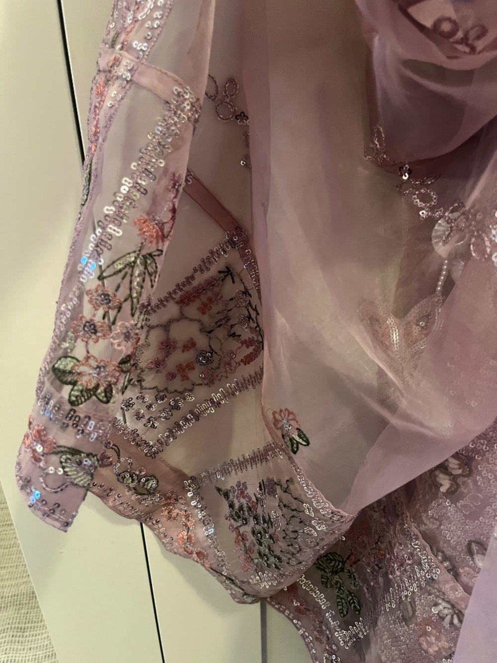 pink purple lilies 4-piece desi dress, pakistani indian dress - Picture 12 of 15